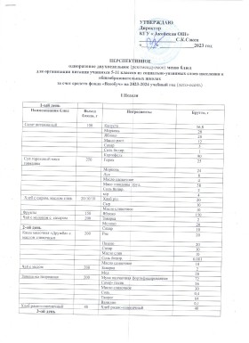 5-11 cыныптар ас мәзірі I апта