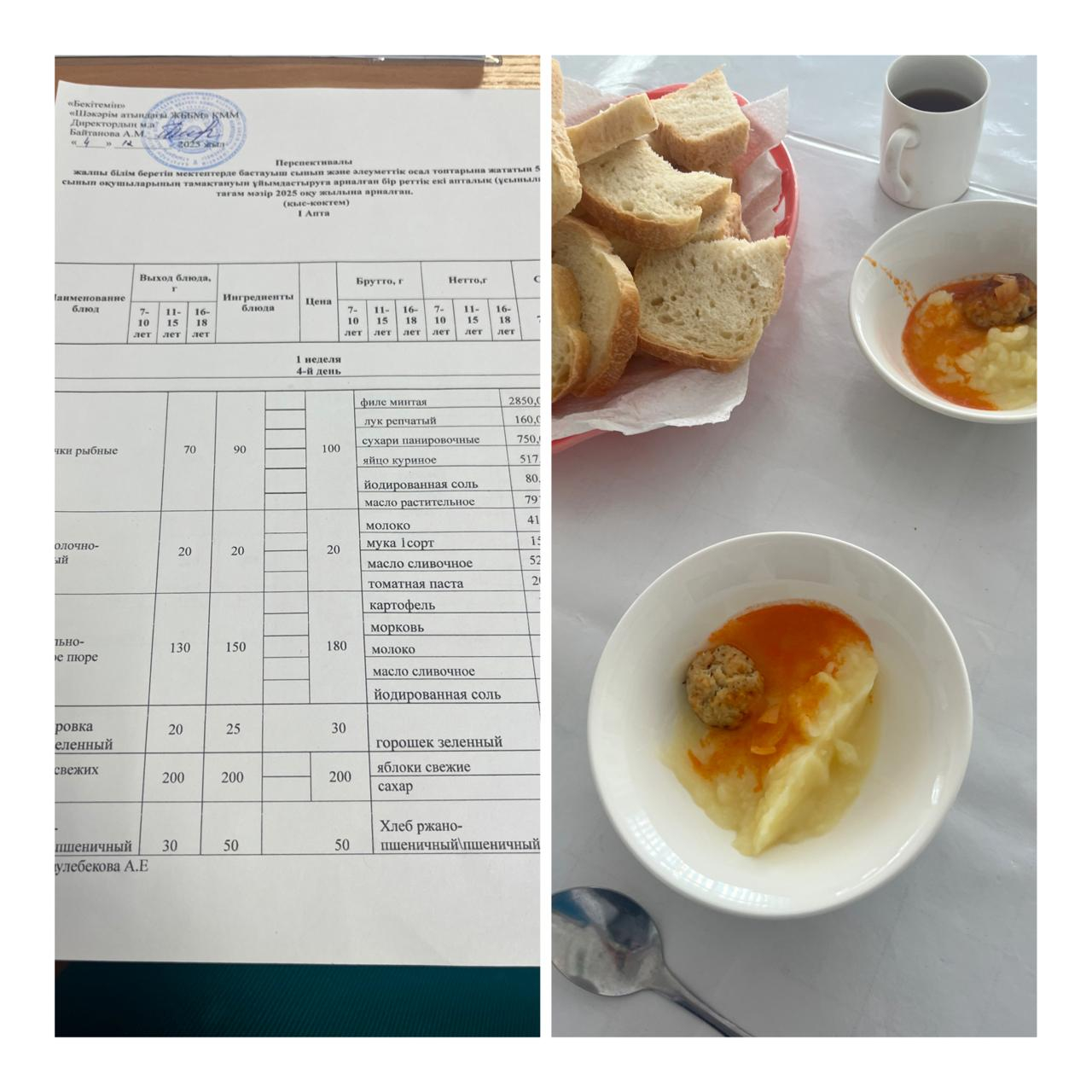  4 желтқсанға   мектептегі тамақтану